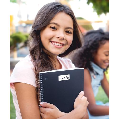 Dunwell 1 Subject Spiral Notebooks, (3-Pack, Red Blue Black) 8x10.5” Paper, Wide Ruled Lines, Plastic Covers, 100 Sheets (200 Pages), 3-Hole Punched Perforated Pages, Divider with Pockets