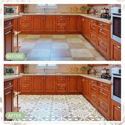 ‼️may be missing items or even stains ‼️Zonon 4 Pcs 18 Inch Reusable Moroccan Tile Stencil for Wall Floor | Large floral tile stencils for wall and floor painting,reusable, easy to clean.Ideal for DIY projects, concrete, and plaster.