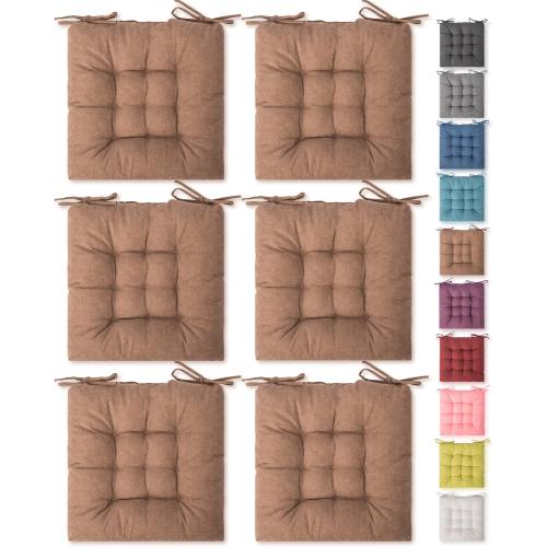 6 Pack Brown Seat Cushion, Chair Cushion, Comfort Chair Pads, Chair Mat for Indoor, Outdoor Dining Chair, Office Chair, Desk Chair