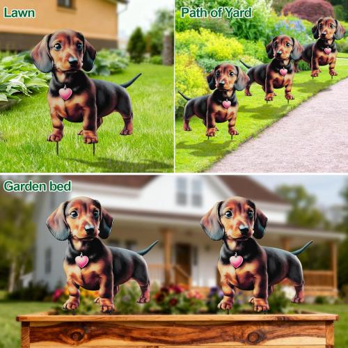 Dachshund Metal Garden Stakes Decorative,Outdoor Garden Dog Decor Stake,Birthday Gifts for Mom Women,Decorative Metal Housewarming Ornament for Lawn Patio Yard Pathway