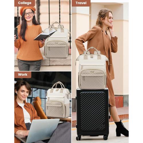 LOVEVOOK Laptop Backpack for Women, 15.6'' Waterproof Nurse Bag Teacher Work Backpack Purse for Women, Travel Computer Backpack for College Office Business Ladies