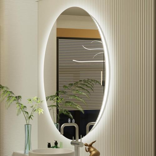 28 Inch Round LED Bathroom Mirror, Backlit Vanity Bathroom Mirror with Lights Round,LED Lighted, Dimmable, Anti-Fog,3000K/4500K/6000K