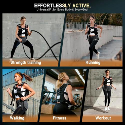 Weighted Vest Woman & Men,8lb/12lb/16lb/20lb/30lb/40lb Plus Size Weighted Vest With Phone Pockets & Reflective Strips for Walking, Running, Hiking,Rucking, Workout, Strength Training