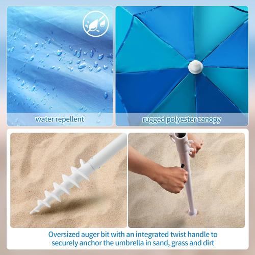 Beach Shelter Umbrella Premiere UPF 50  Umbrella Shelter for Sun and Rain Protection for Adult (10-Foot, Blue Green)