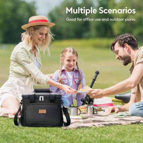 Lifewit Large Lunch Bag Insulated Lunch Box Soft Cooler Cooling Tote for Adult Men Women, Black 24-Can (15L)