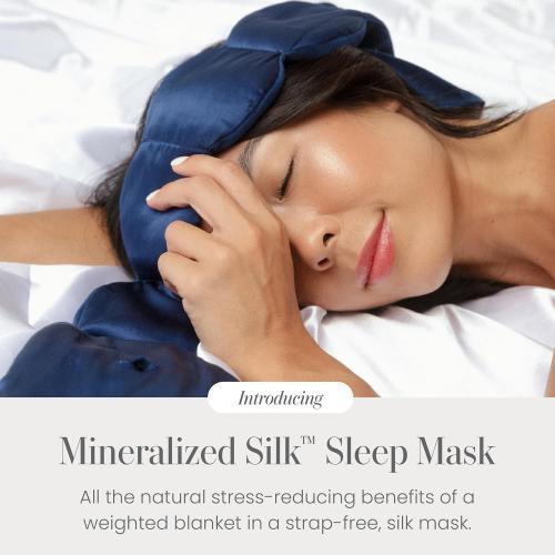 nodpod Mineralized Silk Gentle Pressure Sleep Mask, Weighted Eye Mask | Patented Light Blocking Design for Sleeping, Travel & Relaxation, Bead Filled, Machine Washable, BPA-Free, Sapphire