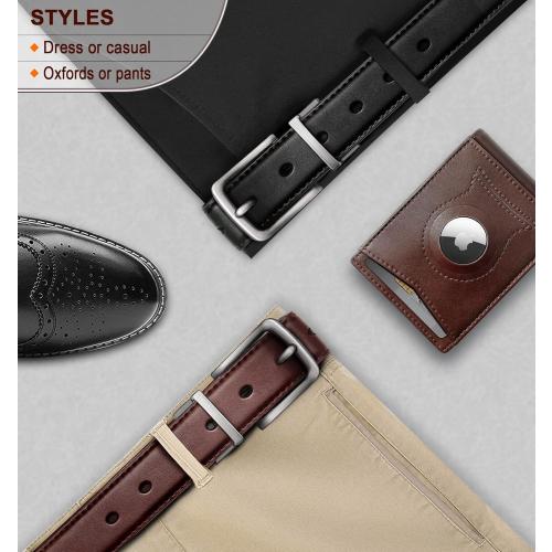 BULLIANT Men's Belt,Reversible Belt Adjustable For Gift Men 1.25”-Cut For Fit-2 Sides in 1 Belt(Not 2)