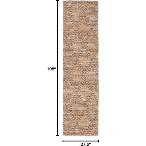 SAFAVIEH Natural Fiber Collection Runner Rug - 2'3 x 9', Natural & Black, Natural Jute Design, Ideal for High Traffic Areas in Living Room, Bedroom (NFB552A)