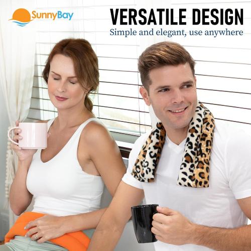SunnyBay Microwave Heating Pad for Neck and Shoulders, 2.2 lbs 26 inch Long Versatile Microwavable Neck Wrap Warmer or Cool Pack, Hot or Cold Therapy to Relax Sore Muscles (Navy Blue)