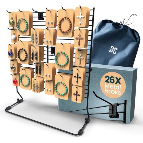 Black Jewelry Display for Selling With 26 Hooks, Jewelry Organizer, Earring Display for Selling, Keychain Display Stand, Earring Organizer, Bracelet Stand, Retail Display Rack