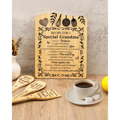 Grandma Gifts, Grandma Birthday Gifts from Grandkids Cutting Board Set Kitchen Valentines Day Gift for Grandmother Practical Gifts Christmas Birthday Mother's Day Gifts Idea for Nana Gigi