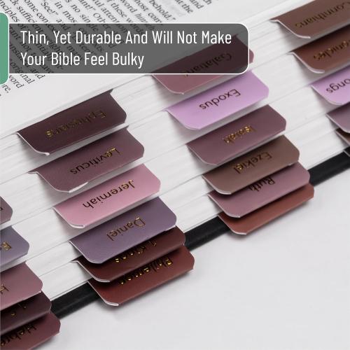 Mr. Pen- Bible Tabs, 75 pcs, Earth Tone, Gold Foil Embossed Lettering