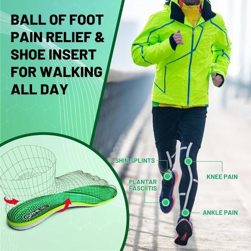 220lbs  Metatarsal Insole Arch Support Plantar Fasciitis Relief | Metatarsalgia Orthotic Men Women Long Time Standing All Day Pad Flat Feet Heel Comfort Work Boot Shoe Inserts,290MM Size 10