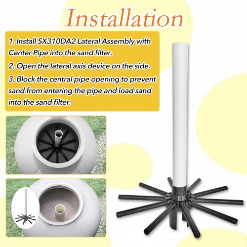 SX310DA2 31 inch lateral Assembly with Center Pipe Replacement for S310S Pro Series Sand Filter