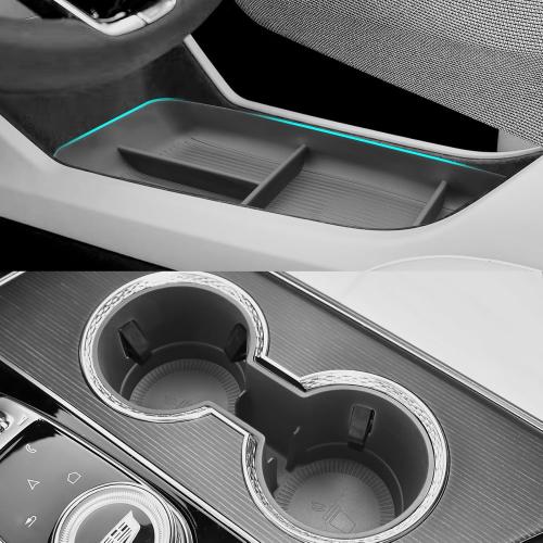 SHAOHAO 2 Pcs for 2025 2026 Cadillac Lyriq Under Console Organizer for 2023 2024 2025 2026 Cadillac Lyriq Accessories (Sport/Tech/Luxury) Lower Organizer & Cup Holder Space Expand Tray Easy Removal