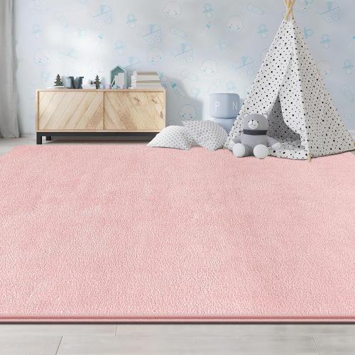 Size 6x9 Large  Color Pink Area Rugs for Living Room Bedroom, 6x9 Feet Pink Rug, Minimalist Modern Shag Rug, Soft Thick Comfy Memory Foam Indoor Carpet, Non-Slip Washable Rug for Boys Girls Dorm Nursery Room Home Decor