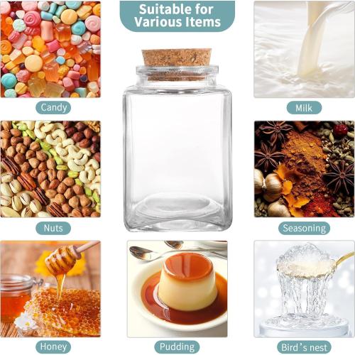 12 Pack Small Glass Jars With Lids, 3.4 oz Mini Bottles With Cork, Twine and Labels for Favors, DIY Crafts, Candy, Potion