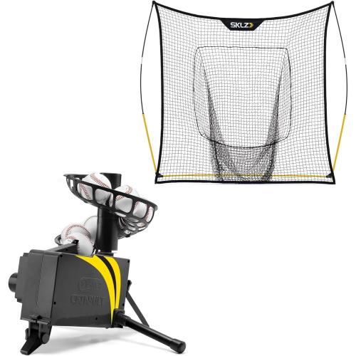 SKLZ Catapult Soft Toss Pitching Machine and Quickster Vault Net Bundle - Improve Your Batting and Fielding Skills with This Comprehensive Training Kit