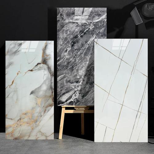 Color Grey marble Wall Panels Peel and Stick，Faux Stone Marble Tile， 10 Pieces 23.6 L x 11.8 W（278.48 sq in. Coverage） Heat-Resistant Backsplash Tile，Ideal for Kitchen Bathrooms Living Rooms Bedrooms.(10, DU008)