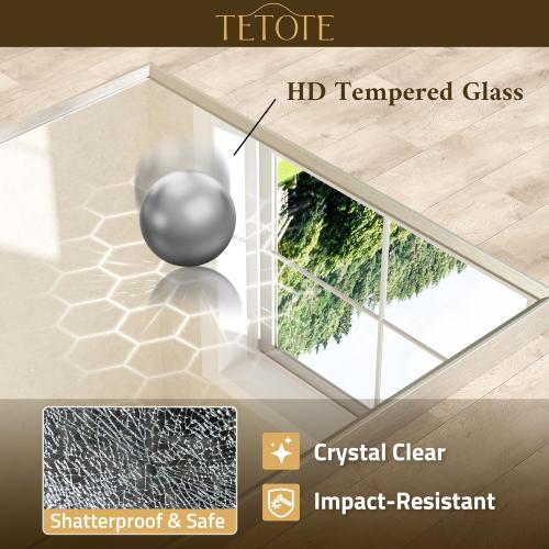 TETOTE Bathroom Mirror for Over Sink Brushed Nickel Beveled Frame 42 x 36 Rectangle Bathroom Vanity Wall Mirror, Tempered Glass, Stronger Frame, Modern Farmhouse Bedroom, Entryway, Living Room