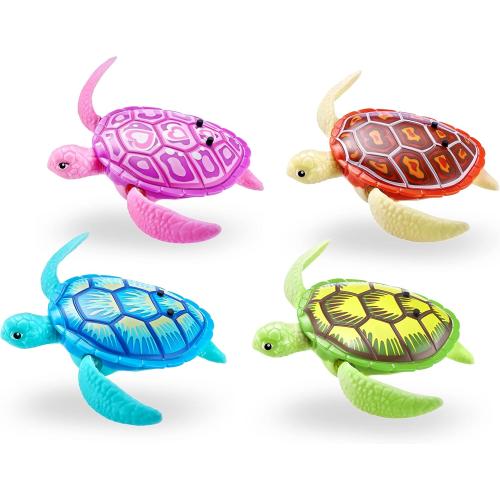ROBO ALIVE Robo Turtle Robotic Swimming Turtle (Orange   Blue) by ZURU Water Activated, Comes with Batteries, Amazon Exclusive (2 Pack)