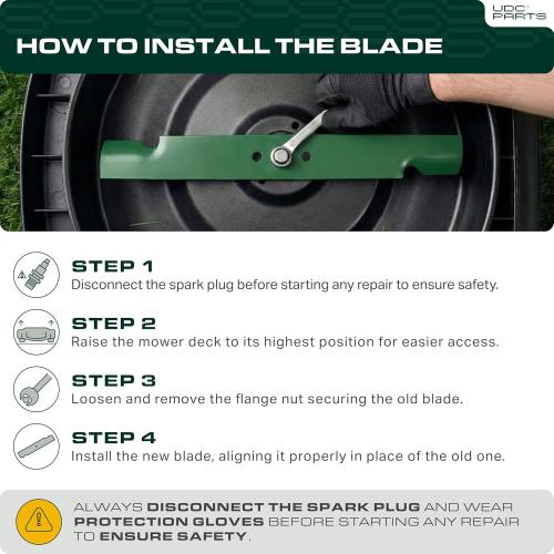 UDC Parts UC22010 Mower Blades Replacement for John Deere 54 Inch Z425 Z375R X320 Z325E Z515E M143520 X380 Z330M X390 X500 UC40844 / 3 Pack Medium Lift