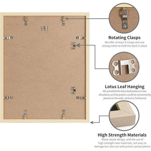 2Pack Oak 16x20 DOAI ART Poster Frames, Woodgrain 16 x 20 Picture Frames for Horizontal or Vertical Wall Mounting, Scratch-proof Safe and Artistic Large Photo Frame Wall Art