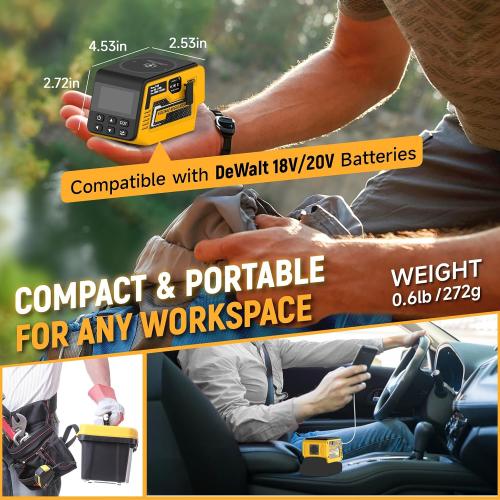 Kzreect 300W Adjustable 2-30V Voltage Regulator Compatible with Dewalt 20V