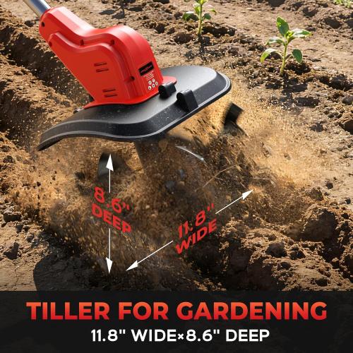 Cordless Tiller Cultivator for Milwaukee M18 Battery, 360RPM Electric Tiller for Gardening, 11.8in Tilling Width ＆ 8.6in Depth, Battery Powered Tiller for Lawn/Soil Cultivation ‼️Battery Not Included chips & scratches on blade lightly used‼️