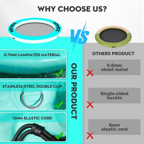 Inflatable Water Hammock Round Floating Ring,8/10/12FT Heavy Duty Pool Float for Adults,Inflatable Tanning Pool Float Island Dock for Lake/River/Ocean,w/Cup Holder,10FT&12FT Include 4-Step Soft Ladder