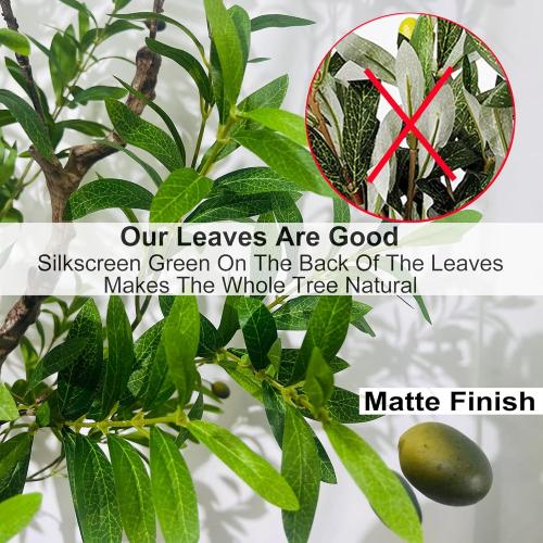 Faux Olive Tree Fake Tree Artificial Indoor 7 Feet (84 inches) Realistic Potted Silk Indoor Large Fruit for Home Offices, Living Rooms, Bedrooms, Stairs and Foyer Decor