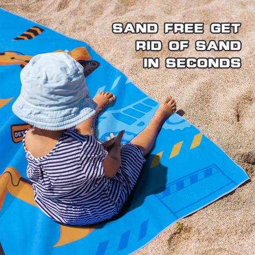 WERNNSAI Truck Kids Beach Towel for Boys - 30” x 60” Truck Sand Free Swim Towels for Boys Bath Pool Camping Travel Towel Quick Dry Ultra Absorbent Super Soft Beach Blanket Bath Shower Towel