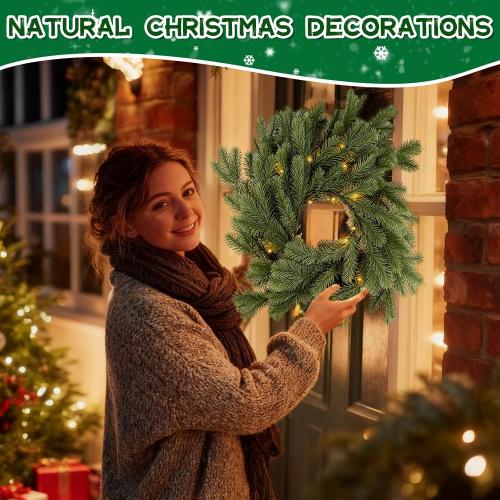 Bluesea 6FT Christmas Norfolk Pine Garland, Real Touch Pine, Faux Greenery Garland for Fireplace,Table, Stairs, Mantle, Window,Indoor Outdoor,Home,Holiday Decor（1 Pcs）