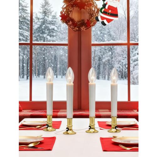 25PK C26 Christmas Incandescent Light Bulbs for Electric Window Candles Lamps, 7 Watts E12 Candelabra Base String Light Bulbs Replacement, Waterproof Clear Night Lights for Xmas Tree Indoor Decor