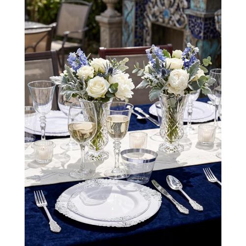 White Silver  Dessert Plates