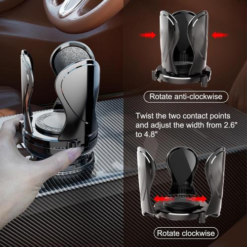 2Pack Car Cup Holder Expander, Cup Holder Extender Adapter with Expandable Arm and Adjustable Base, Compatible with Yeti Ramblers, Hydro Flasks，Stanley, Owala Most Coffee Mugs Bottles & Cups