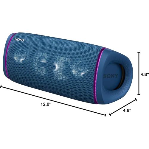 Sony SRS-XB43 EXTRA BASS Wireless Bluetooth Powerful Portable Speaker, IP67 Waterproof & Durable for Home, Outdoor, and Travel, 24 Hour Battery, Party Lights, USB Type-C, and Speakerphone, Blue