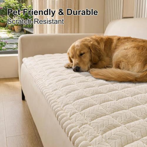 Smiry Couch Cover for Dogs, Non Slip Fuzzy Pet Sofa Covers Washable | Sofa Slipcovers for 2-3 Cushion Couch, Soft Thick Furniture Protector for Cats Dogs, Against Fur, Dirt, Scratch (27.6x59)