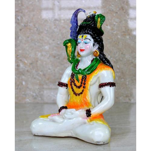 Esplanade Resin Shiva Shiv Adiyogi Natraj Idol Murti Figurine for Pooja at Home and mandir - 9 Inches - Multi