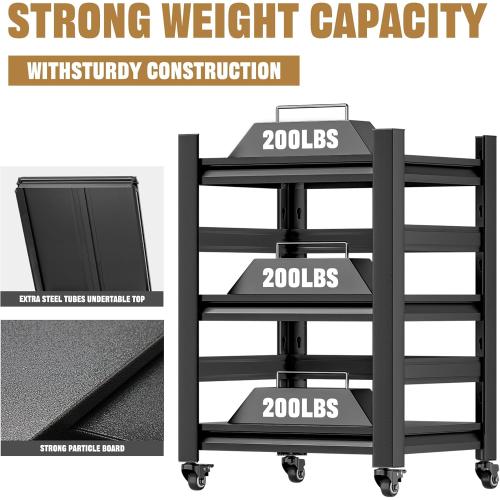 Printer Stand with Wheels,2-Tier Printer Table with Adjustable Storage Shelf for Home Office,Rolling