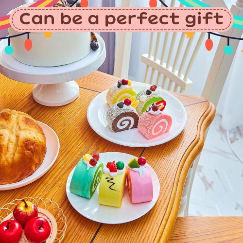 Civaner 8 Pieces Realistic Artificial Simulation Cake Dessert Mixed Fake Food for Display Kitchen Decoration Photography Props, 4 Colors
