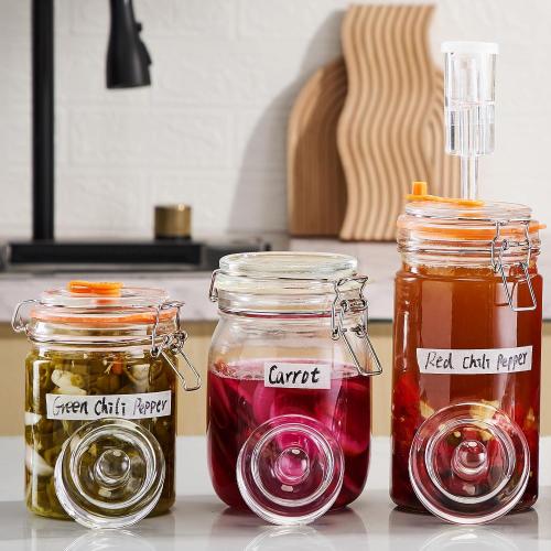 Jillmo Easy Grip Fermentation Weight- 4 Pack of Glass Weights for Wide Mouth Mason Jars