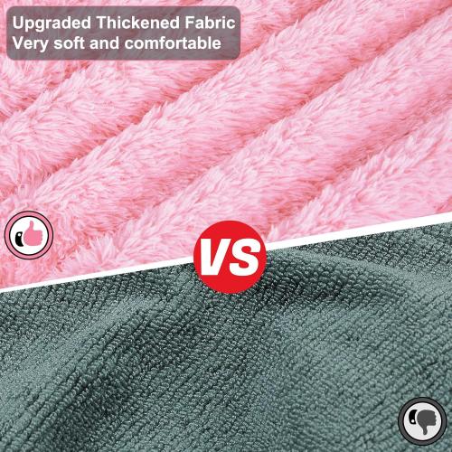 Bienbee Dog Bathrobe, Quick Drying Super Absorbent Dog Robes for After Bath, Warm Keeping Dogs Towel, Dogs Bath Supplies, Pink L