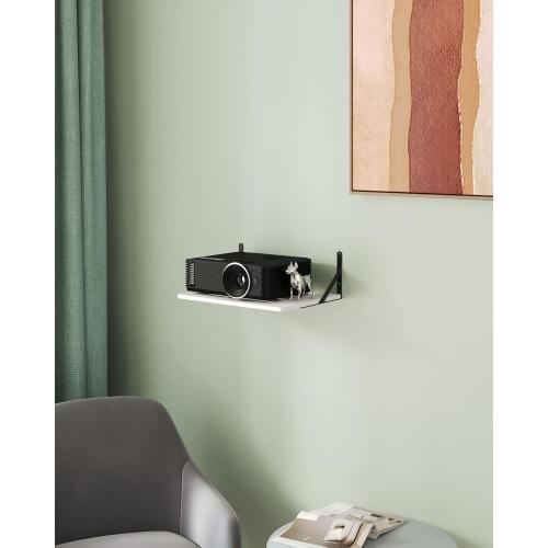 Black White Small Mini Projector Shelf for Wall, Cable Box / Router Shelf,Floating Projector Mount, Holder Stand Accessories