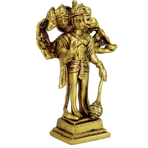 Gold 6.5 eSplanade Brass Panchmukhi Hanuman Anjaneya Pavan Putra Bajrangbali Idol Murti Moorti Statue (6.5 Inch)
