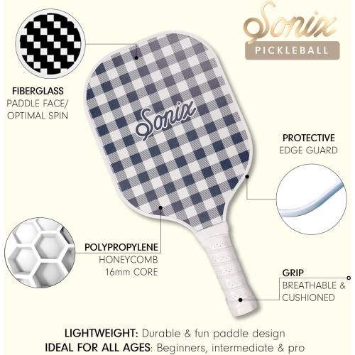 Sonix | USAPA Approved | Pickleball Paddles Set of 2 | Fiberglass Surface Pickleball Set with 2 Rackets, 4 Balls, & Bag