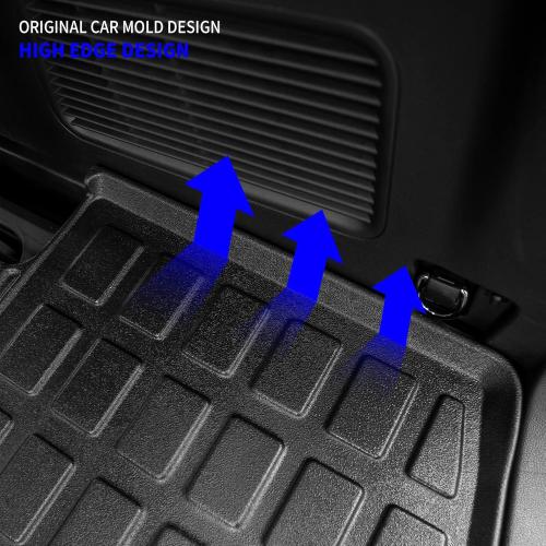 Rongtaod Cargo Mat Compatible with 2020-2025 2026 Ford Explorer 6&7 Passenger Cargo Liner Trunk Mat Back Seat Cover Protector Upgrade 2024 Explorer Accessories (Trunk Mat with Backrest Mat)