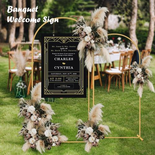 Metal Arch Backdrop Stand 7.2FT 6FT Wedding Arch Backdrop Stand Set of 2 Gold Arch Backdrop Stand for Valentines Day Party Wedding Ceremony Baby Shower Birthday Floral Balloon Decration