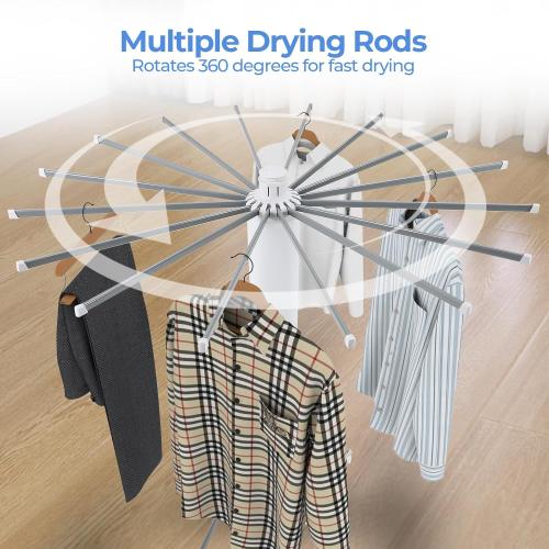 Size 3 Tier Portable Clothes Drying Rackwith 4 Pulleys,Indoor and Outdoor Collapsible Rack Clothing with Shoe Drying Rack for Space Saving