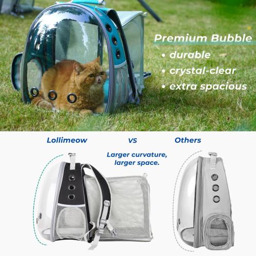 Lollimeow Cat Carrier Backpack, Expandable Bubble Pet Carrier for Cats and Small Dogs, Airline Approved Travel Backpack for Hiking, Walking & Outdoor Adventures - Supports up to 14 lbs